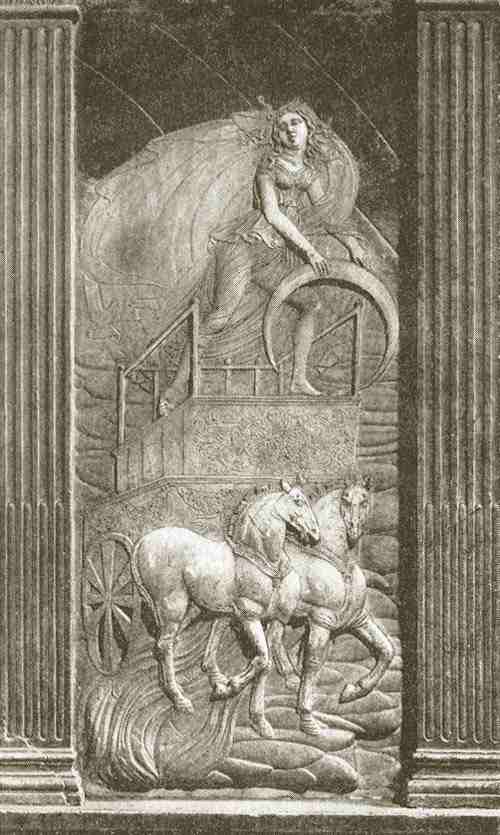 Diana, attrib. to Agostino di Duccio, Tempio Malatestiano, Rimini.